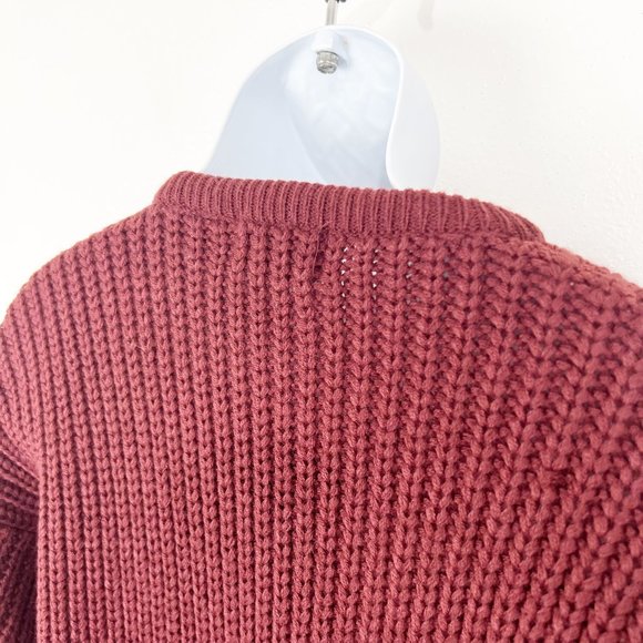 Mountain Tek Sweater Men Medium Maroon Knit Pullover Crew Heavyweight Vintage - Picture 9 of 9